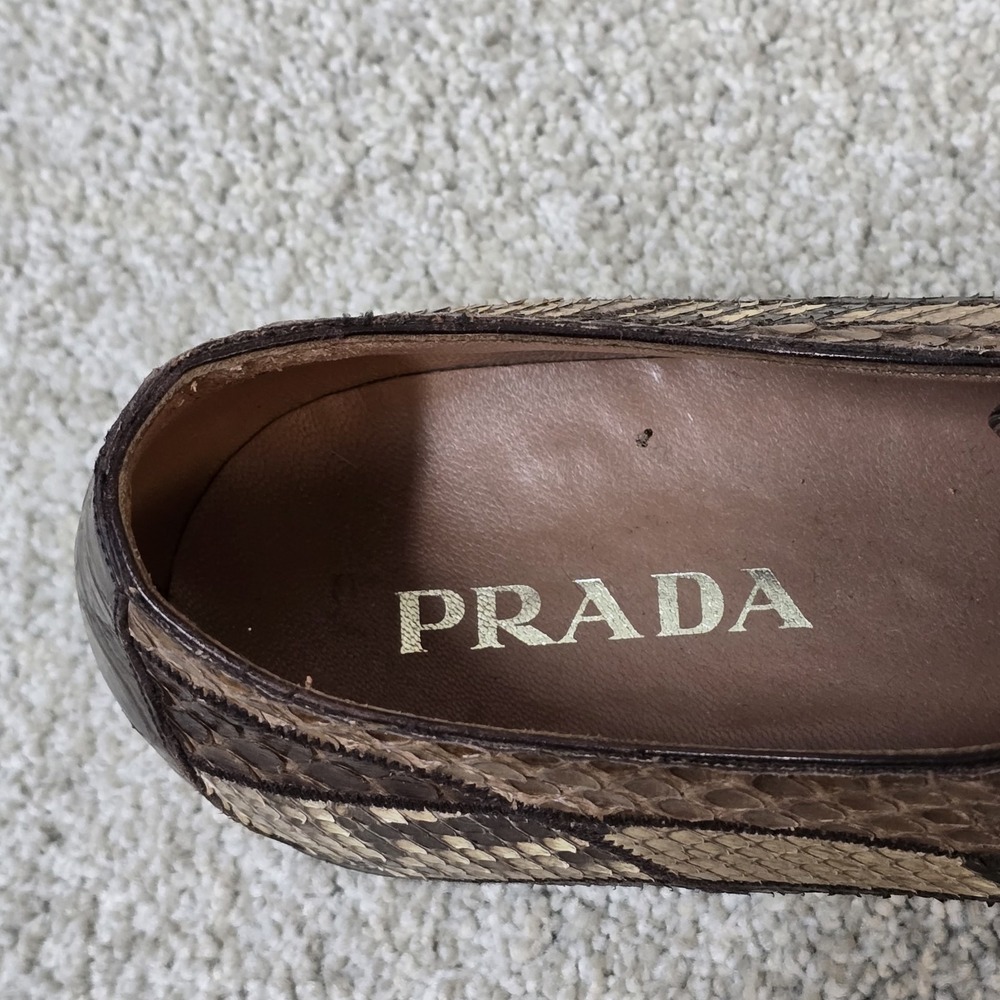 Prada Men's Patchwork Python Croc Leather Dress S… - image 9